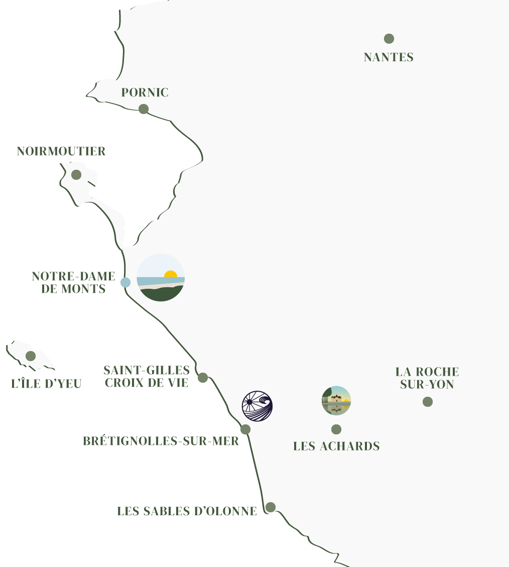 Carte location de vacances notre dame de monts vendée domaine le sherwood